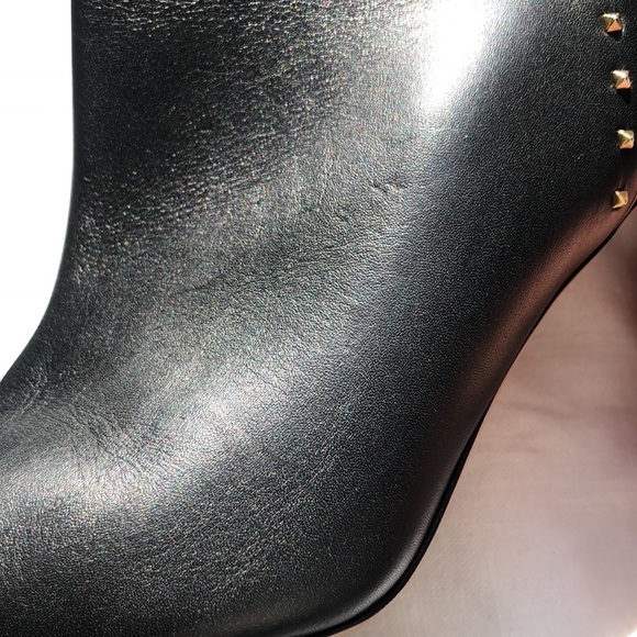 Valentino Garavani Rockstud Leather Heeled Ankle Booties Blk EU 39/ US Size 9 - Picture 13 of 16